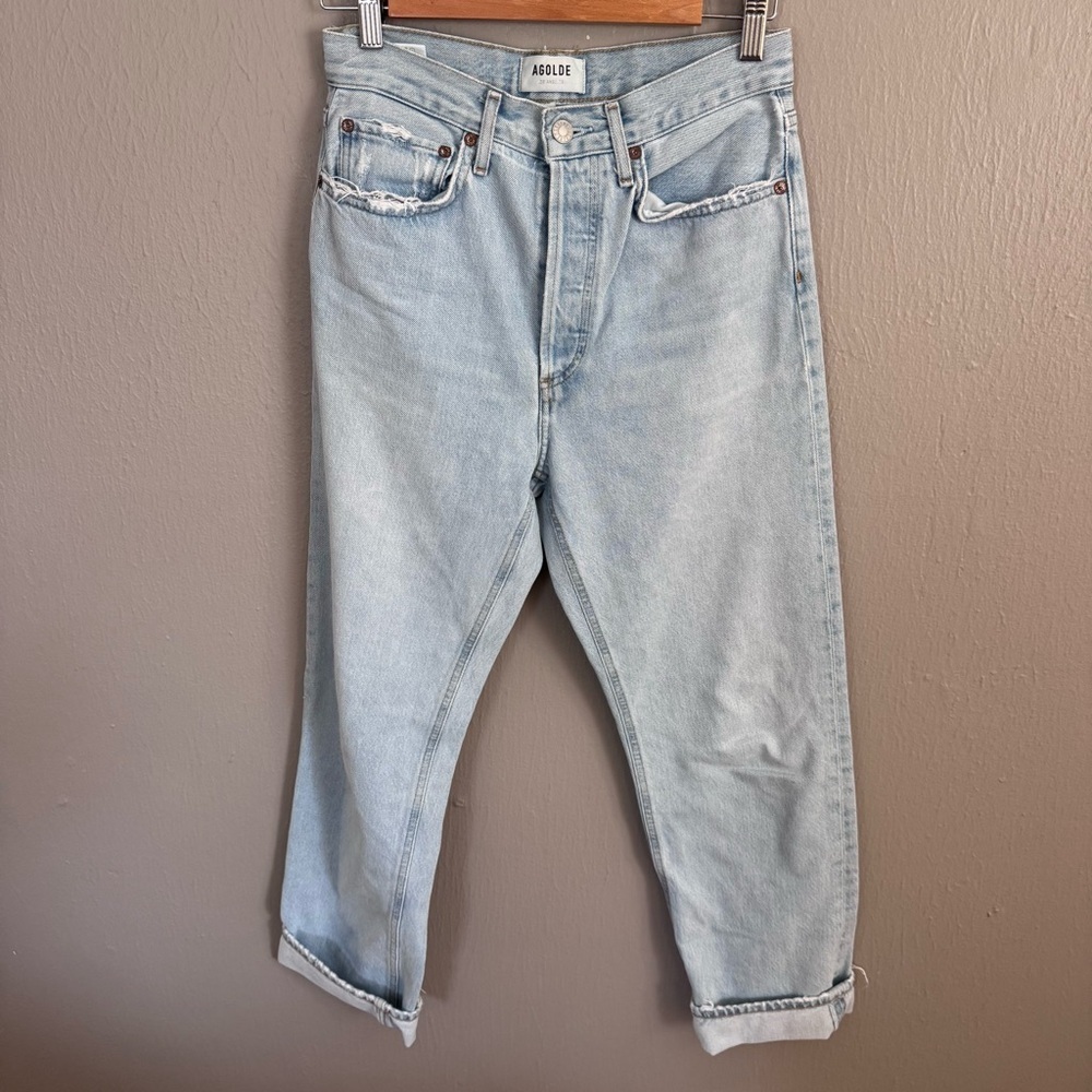 AGOLDE 90’s Pinch Waist High Rise Straight Jeans Light Wash Size 26